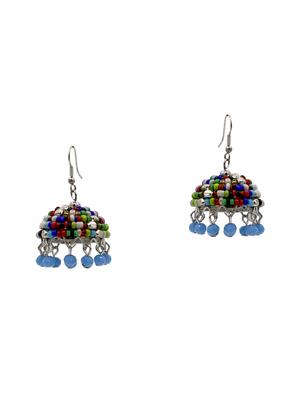 multi colored metal jhumka earring - 16831944 - Standard Image - 2