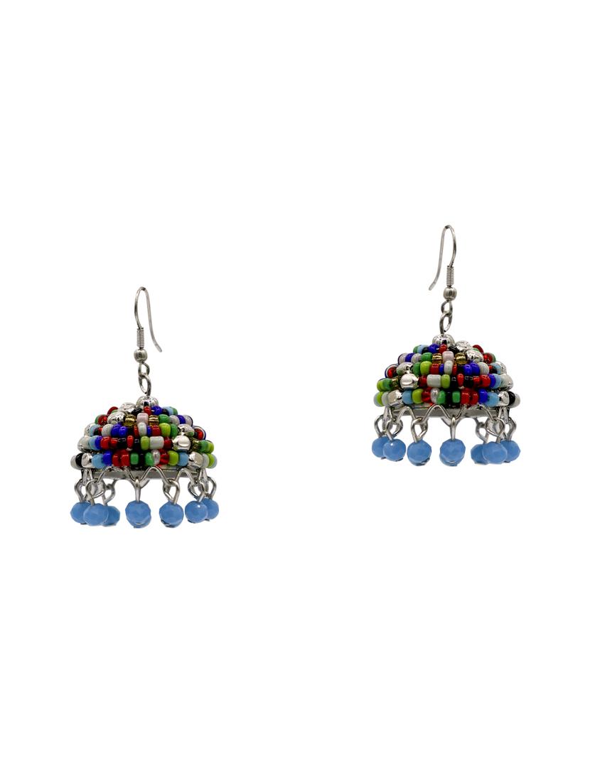 multi colored metal jhumka earring - 16831944 - Zoom Image - 2