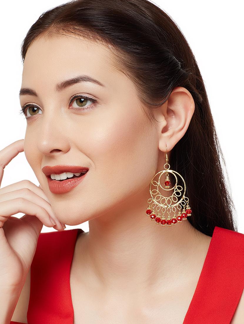 red metal drop earring - 16831955 - Zoom Image - 3