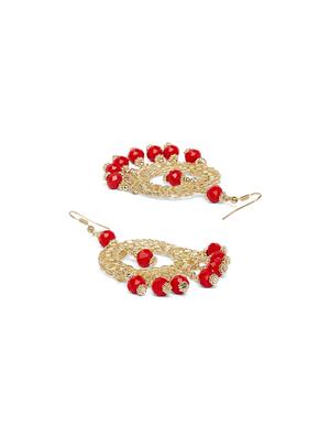 red metal drop earring - 16831956 - Standard Image - 2