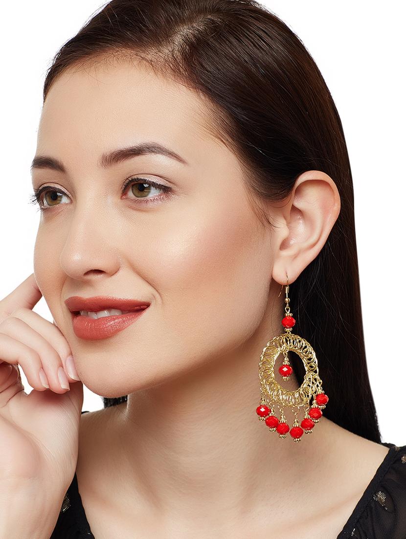 red metal drop earring - 16831956 - Zoom Image - 3