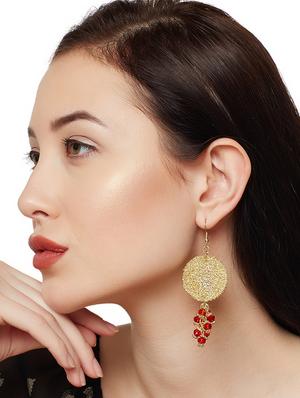 red metal drop earring - 16831958 - Standard Image - 3