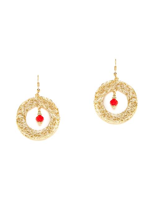 gold metal drop earring - 16831960 - Standard Image - 1