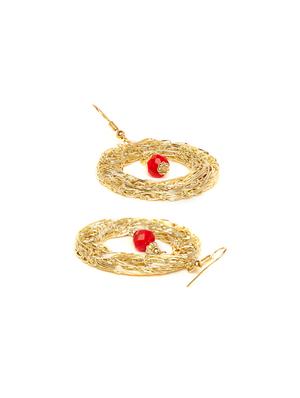 gold metal drop earring - 16831960 - Standard Image - 2