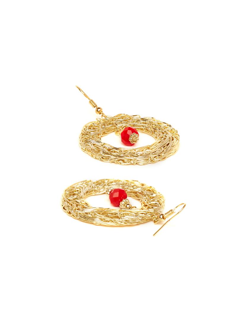 gold metal drop earring - 16831960 - Zoom Image - 2