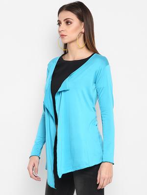 neon blue solid shrug - 16832070 - Standard Image - 2
