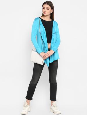 neon blue solid shrug - 16832070 - Standard Image - 4