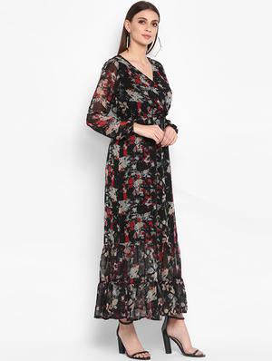 v-neck floral maxi dress - 16832072 - Standard Image - 2