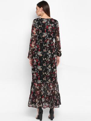 v-neck floral maxi dress - 16832072 - Standard Image - 3