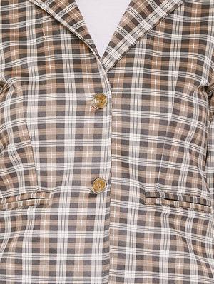 lapel neck checkered jacket - 16832168 - Standard Image - 5