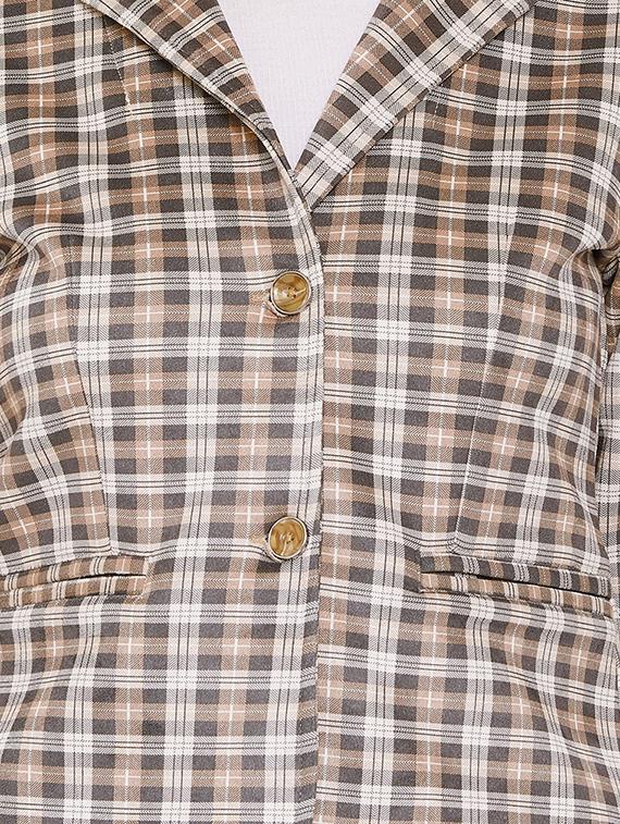 lapel neck checkered jacket - 16832168 - Zoom Image - 5