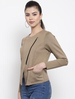 contrast zip up acrylic jacket - 16832184 - Standard Image - 2