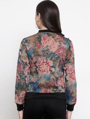 pouch pocket floral bomber jacket - 16832186 - Standard Image - 3
