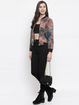 pouch pocket floral bomber jacket - 16832186 - Standard Image - 4