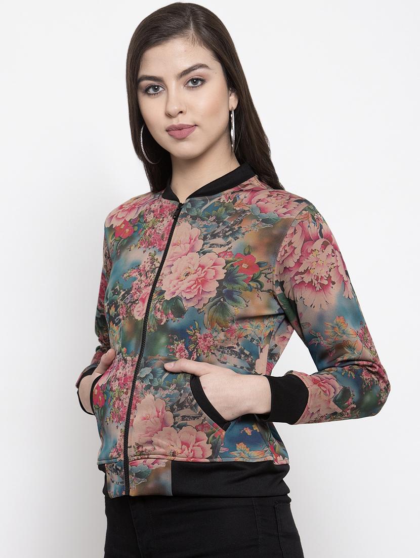 pouch pocket floral bomber jacket - 16832186 - Zoom Image - 2