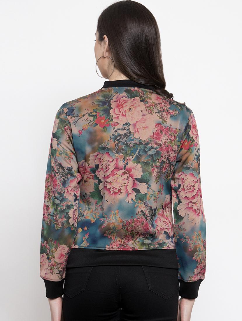 pouch pocket floral bomber jacket - 16832186 - Zoom Image - 3