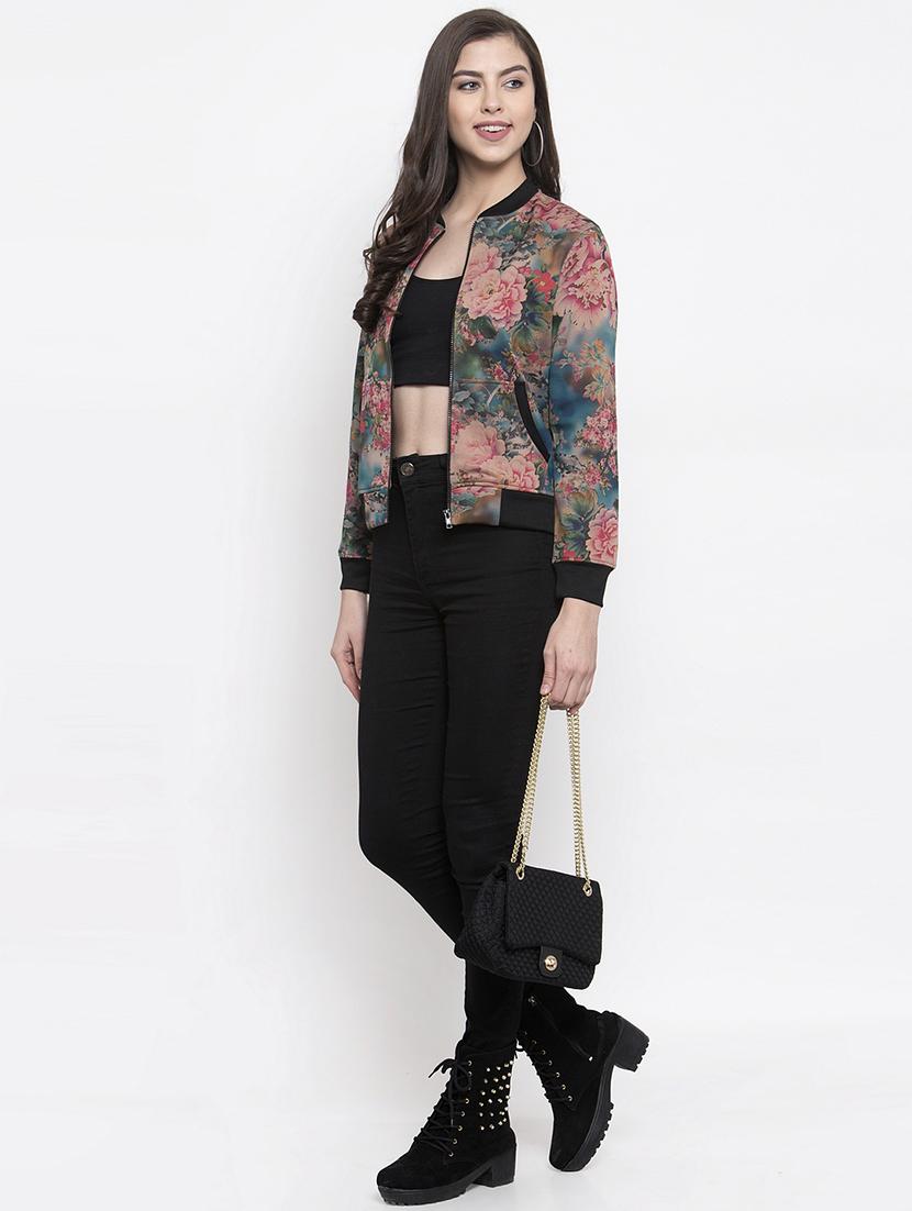 pouch pocket floral bomber jacket - 16832186 - Zoom Image - 4