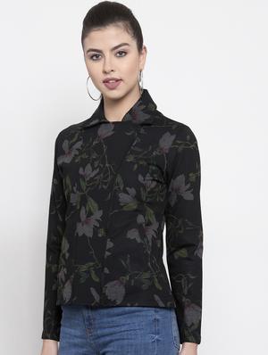shirt collar floral acrylic jacket - 16832188 - Standard Image - 2