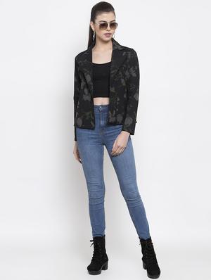 shirt collar floral acrylic jacket - 16832188 - Standard Image - 4