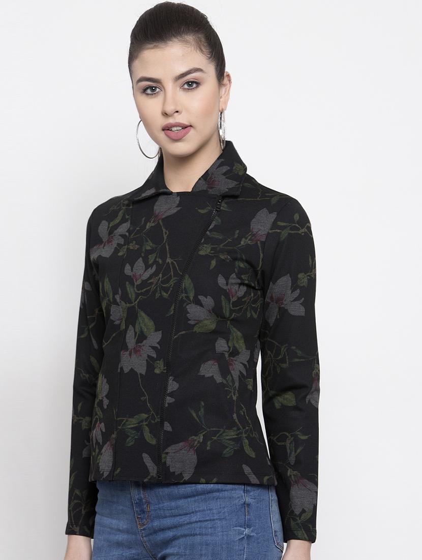 shirt collar floral acrylic jacket - 16832188 - Zoom Image - 2
