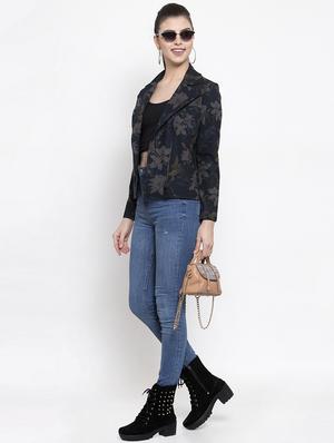 shirt collar floral acrylic jacket - 16832189 - Standard Image - 4