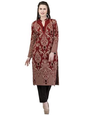 printed woolen kurta - 16832217 - Standard Image - 4
