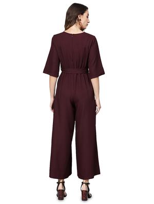 tie front full leg jumpsuit - 16832275 - Standard Image - 3