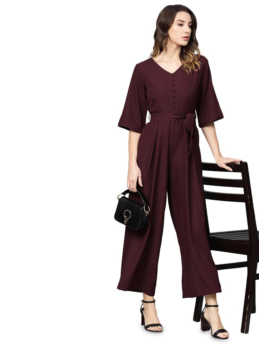 tie front full leg jumpsuit - 16832275 - Zoom Image - 4