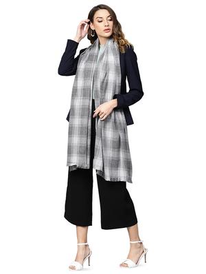 grey polyester checkered stole - 16832289 - Standard Image - 2