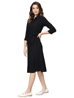 tie front button up a-line dress - 16832343 - Standard Image - 2