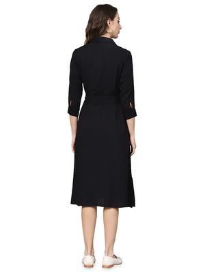 tie front button up a-line dress - 16832343 - Standard Image - 3