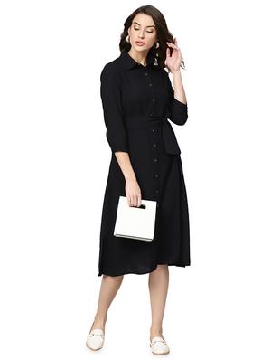 tie front button up a-line dress - 16832343 - Standard Image - 4