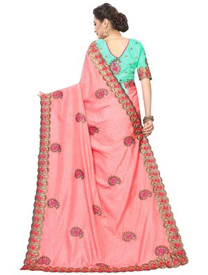embroidered half and half saree with blouse - 16832479 - Standard Image - 2