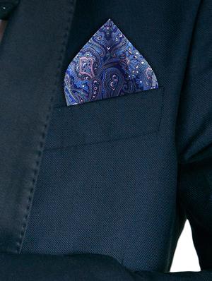 blue polyester pocketsquare - 16832552 - Standard Image - 3