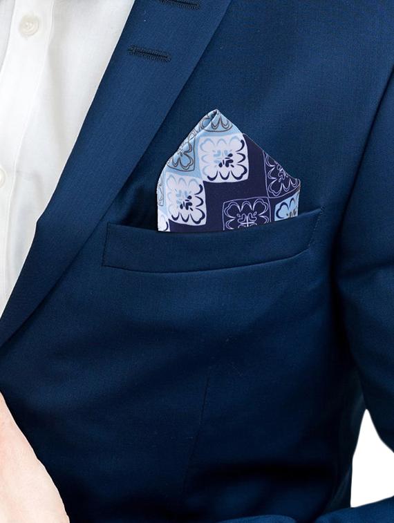blue polyester pocketsquare - 16832598 - Zoom Image - 3