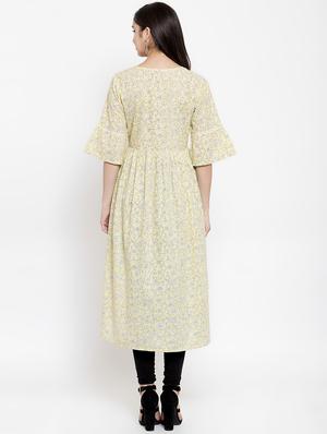 floral print flared kurta - 16832652 - Standard Image - 3