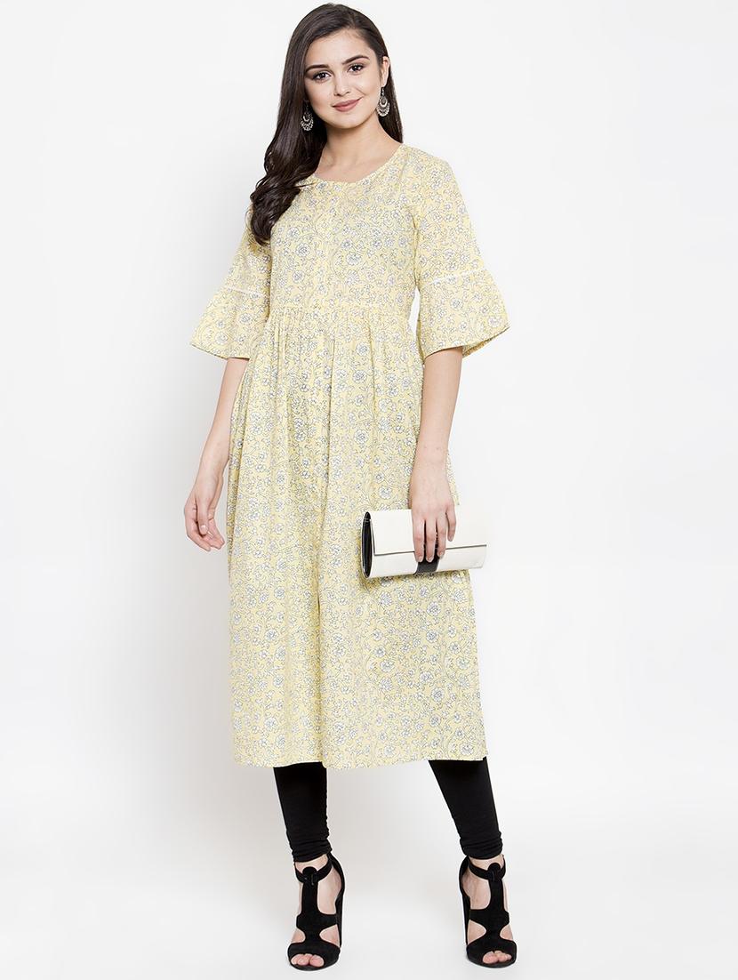 floral print flared kurta - 16832652 - Zoom Image - 1