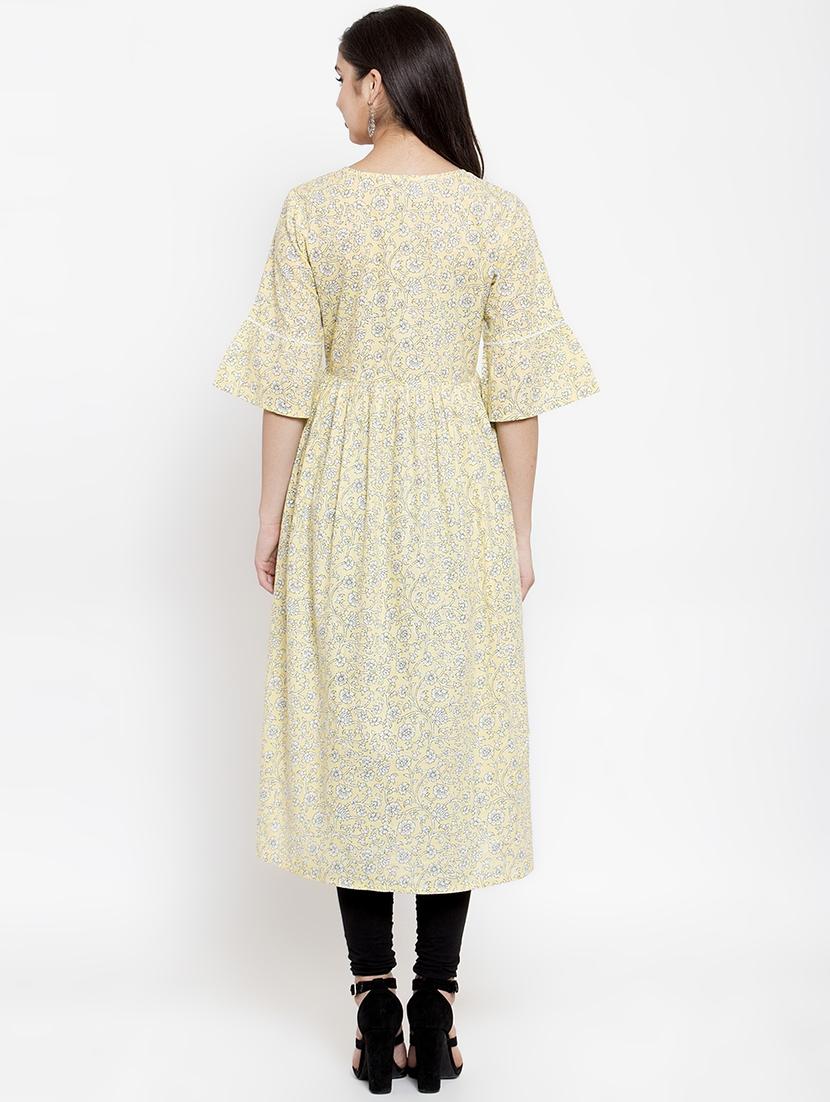 floral print flared kurta - 16832652 - Zoom Image - 3