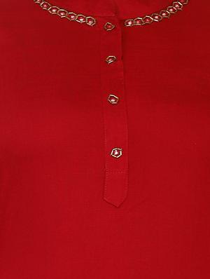 maroon embellished straight kurti - 16832840 - Standard Image - 5