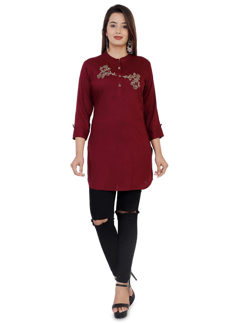 embellished straight kurti - 16832844 - Zoom Image - 4