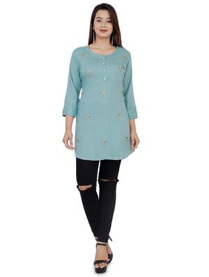 embellished a-line kurti - 16832847 - Standard Image - 4