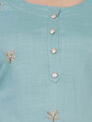 embellished a-line kurti - 16832847 - Standard Image - 5