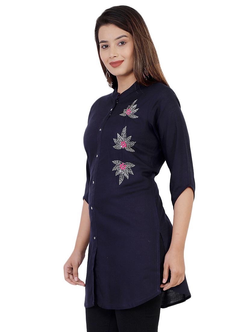 embellished straight kurti - 16832851 - Zoom Image - 2
