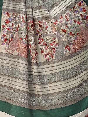 madhubani printed saree with blouse - 16832881 - Standard Image - 3