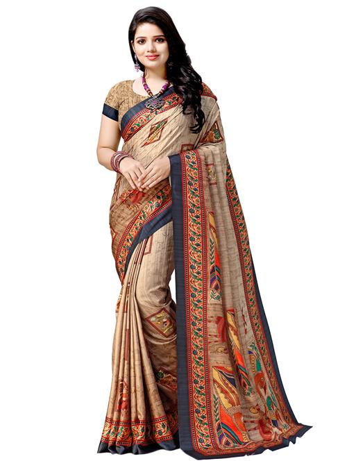 madhubani printed saree with blouse - 16832885 - Standard Image - 1