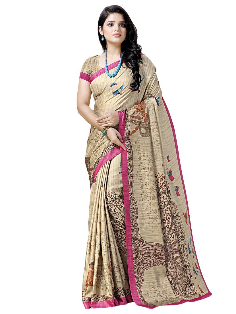 madhubani printed saree with blouse - 16832892 - Zoom Image - 1