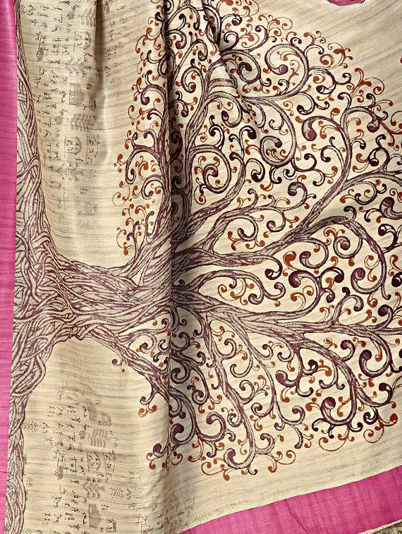 madhubani printed saree with blouse - 16832892 - Zoom Image - 3