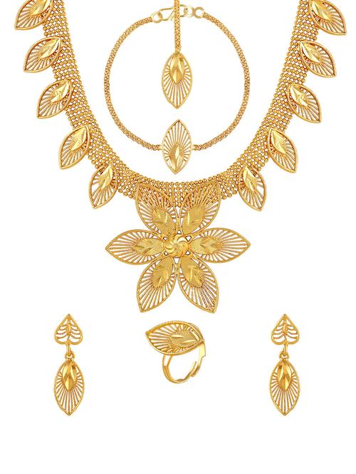gold zinc choker necklace - 16832959 - Standard Image - 1
