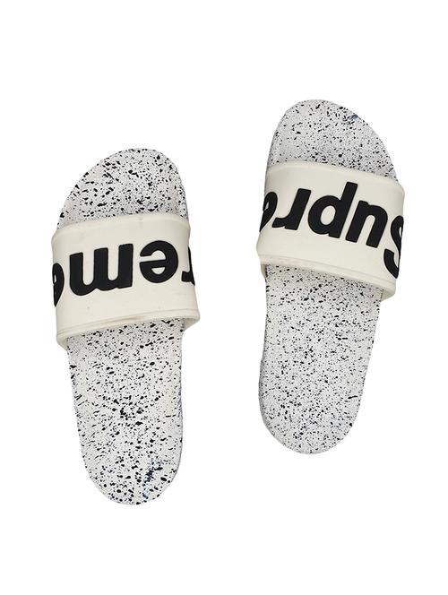 white rubber slip on flip flops - 16833075 - Standard Image - 1