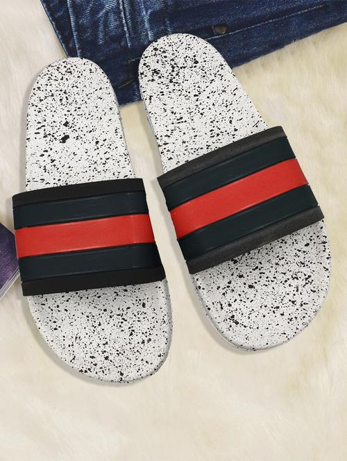 black rubber slip on flip flops - 16833086 - Standard Image - 1